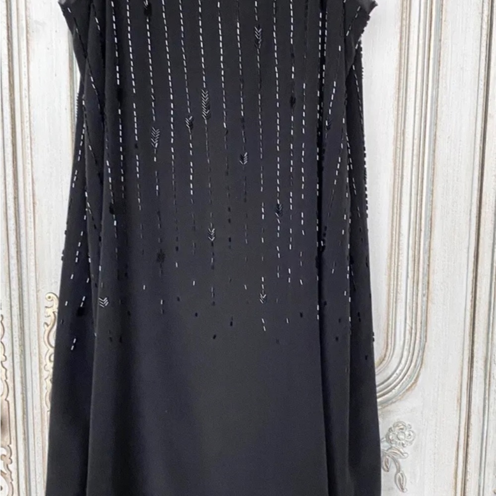 Eileen Fisher black beaded slip dress size 8. NWOT - Picture 4 of 5